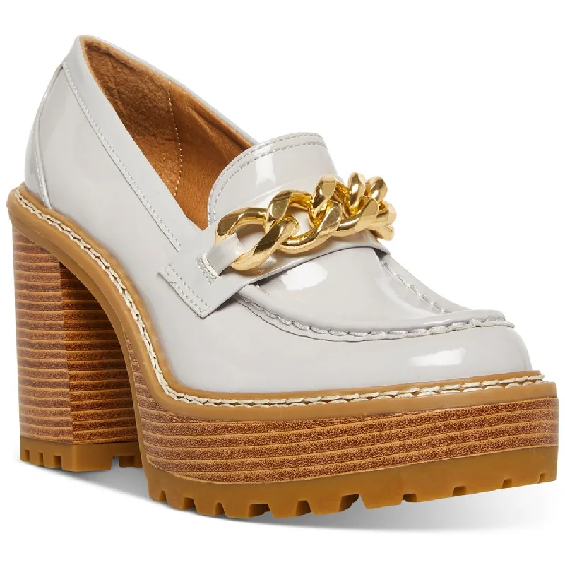 Women's snakeskin - embossed stiletto heel pumps for a bold statementKassidy Womens Chain Slip On Loafer Heels