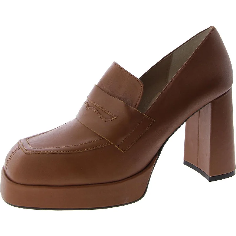 Women's office - appropriate stiletto heel pumps with a low - heel optionWomens Leather Slip On Loafer Heels