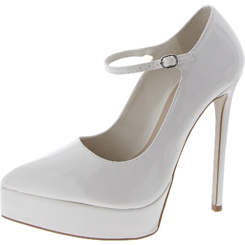 Women's cork - sole stiletto heel pumps for a natural touchMasie Womens Patent Pointed Toe Platform Heels