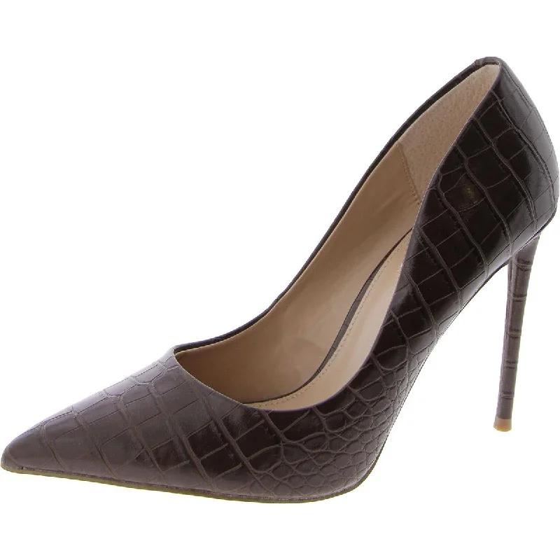 Women's party stiletto heel pumps with a glittery finishVida Womens Faux Leather Pointed Toe Pumps