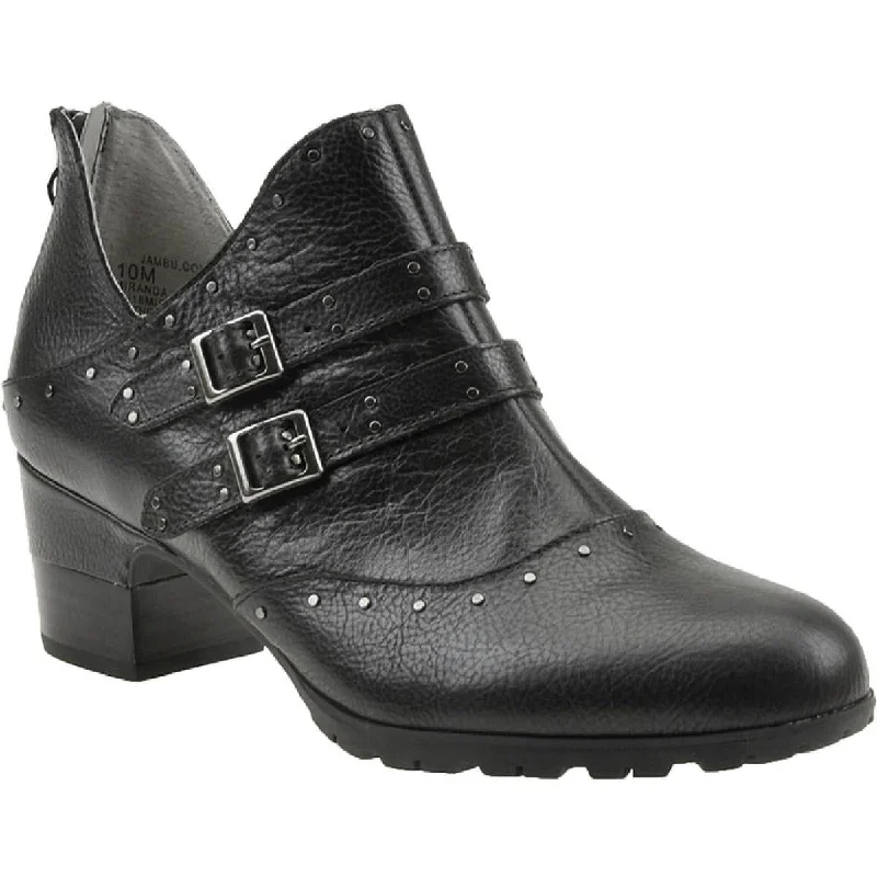 Women's mule - style stiletto heel pumps with a bow accentMiranda Womens Leather Block Heel Oxfords