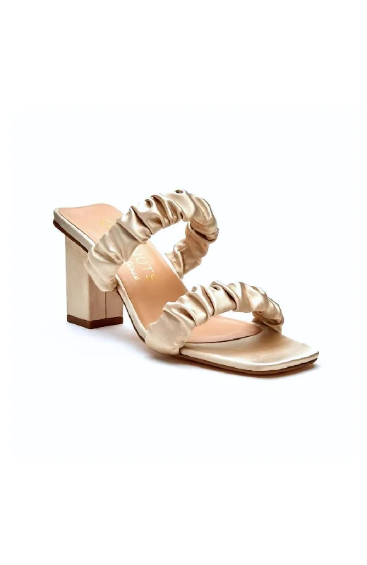 Women's pointed - toe slingback stiletto heel pumps in a peep - toe designFirst Love Heeled Sandal In Champagne