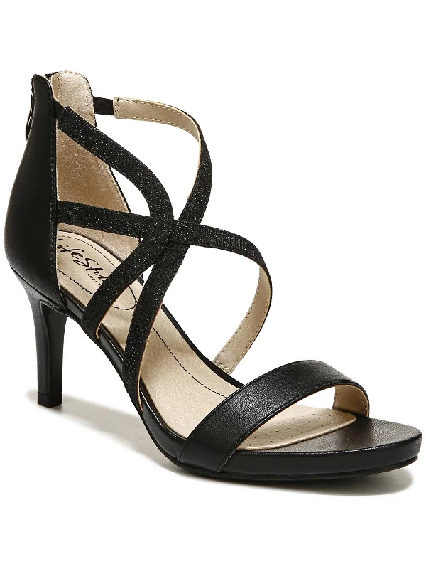 Women's velvet - covered stiletto heel pumps for a luxurious lookWomens Open Toe Back Zipper Pumps