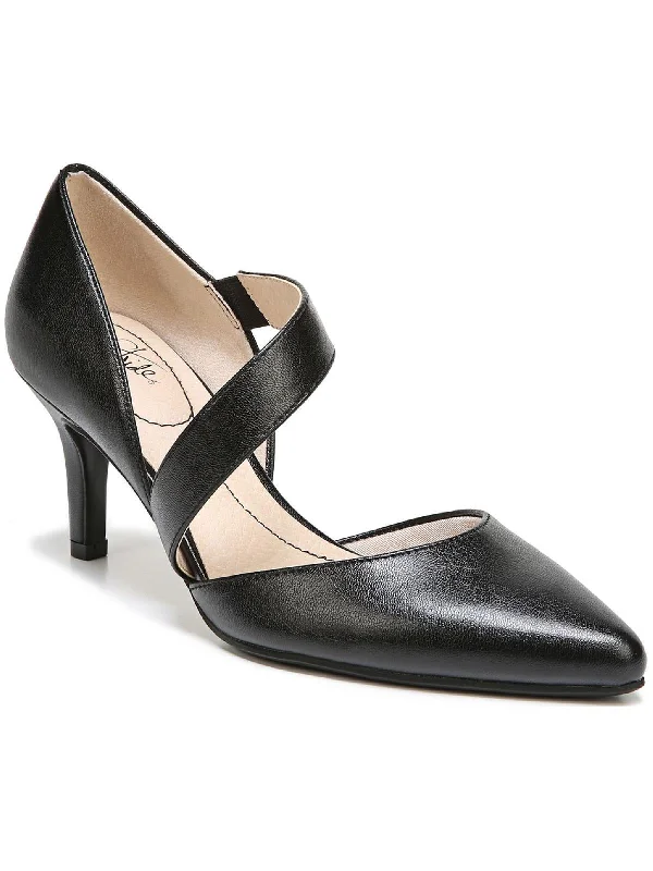 Women's wedding stiletto heel pumps with a pearl - encrusted strapSuki Womens Padded Insole Slip On D'Orsay Heels