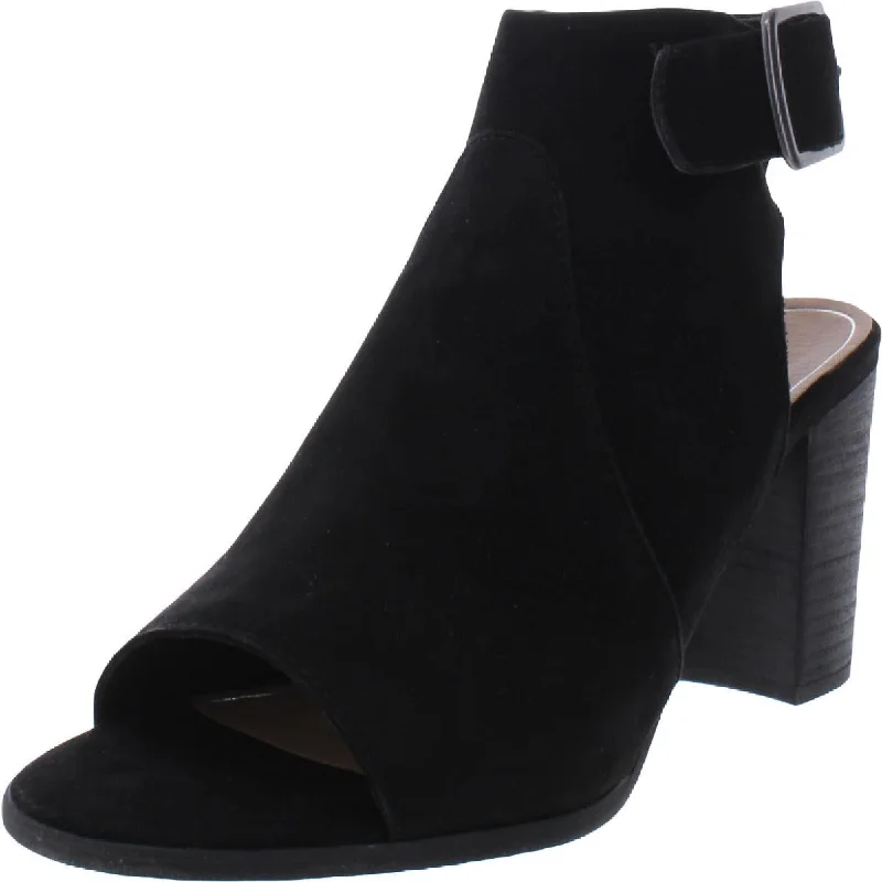 Women's holiday party stiletto heel pumps with a festive touchBlakely Womens Suede Open Toe Block Heels