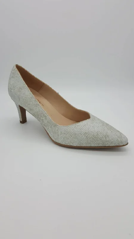 Women's pointed - toe slingback stiletto heel pumps in a peep - toe designWomen's Benett Heels In White