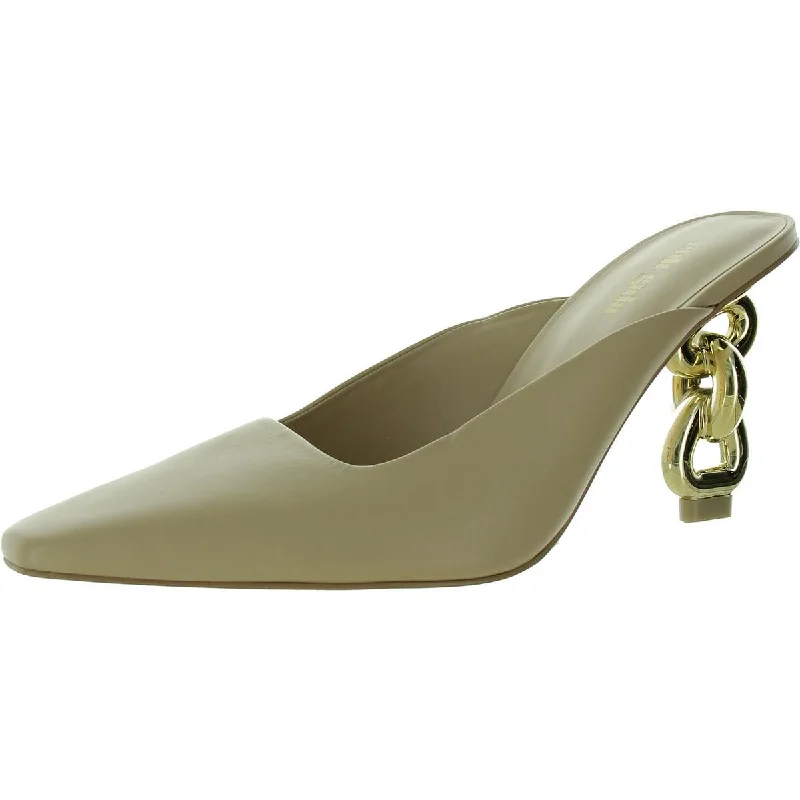 Women's bronze stiletto heel pumps for a warm and metallic lookHarlow Mule Womens Leather Mule Pumps