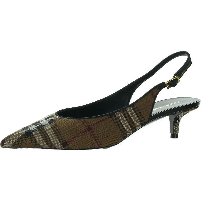 Women's studded stiletto heel pumps for an edgy lookWomens Buckle Pointed Toe Kitten Heels