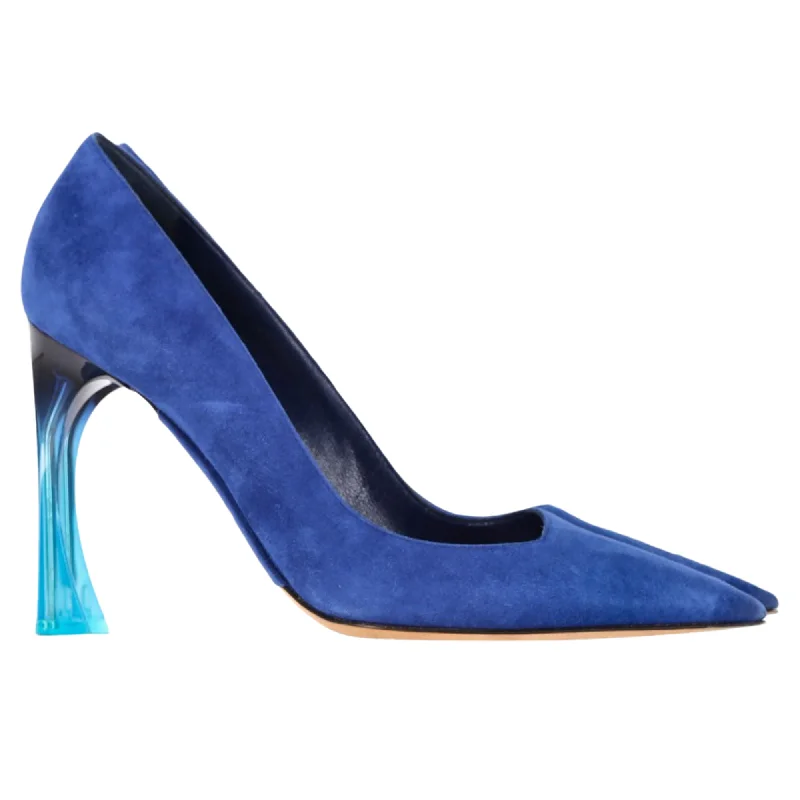 Women's faux suede stiletto heel pumps for a budget - friendly optionChristian Dior Graded Heel Pumps in Blue Suede Calfskin