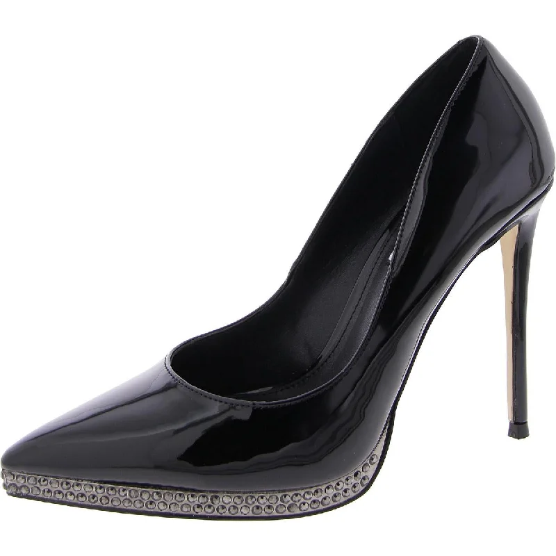 Women's cocktail party stiletto heel pumps with a unique patternEvari Womens Patent Pointed Toe Pumps