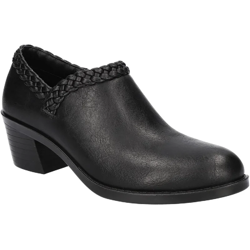 Women's party stiletto heel pumps with a glittery finishRy Womens Faux Leather Pull-on Block Heels