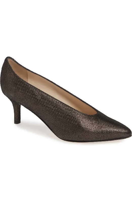 Women's brocade stiletto heel pumps with a vintage feelPrezioso Text/crack Pumps - Medium Width In Graphite