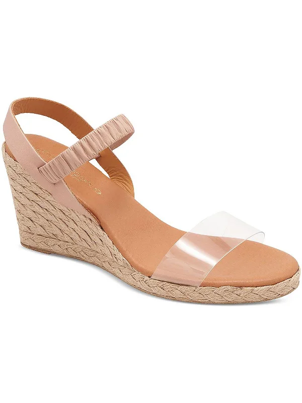 Women's forest green stiletto heel pumps for a nature - inspired lookAlberta Womens Leather Ankle Wedge Heels