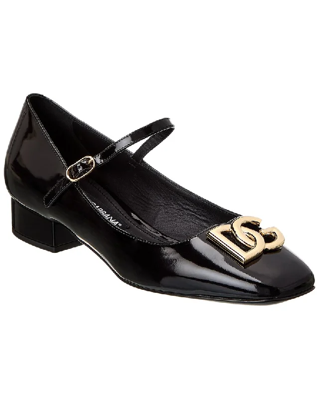 Women's ruffled stiletto heel pumps for a romantic styleDolce & Gabbana Mary Jane Leather Pump