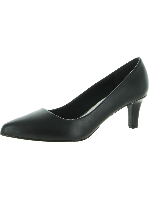 Women's mustard yellow stiletto heel pumps for a trendy pop of colorPointe Womens Faux Leather Slip On Heels