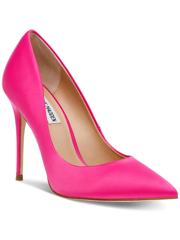 Women's peach stiletto heel pumps for a soft and feminine appealWomens Satin Pointed Toe Pumps
