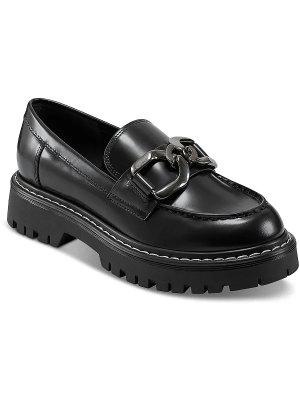 Women's wide - width stiletto heel pumps for a comfortable fitTrisca Womens Patent Leather Slip On Loafer Heels
