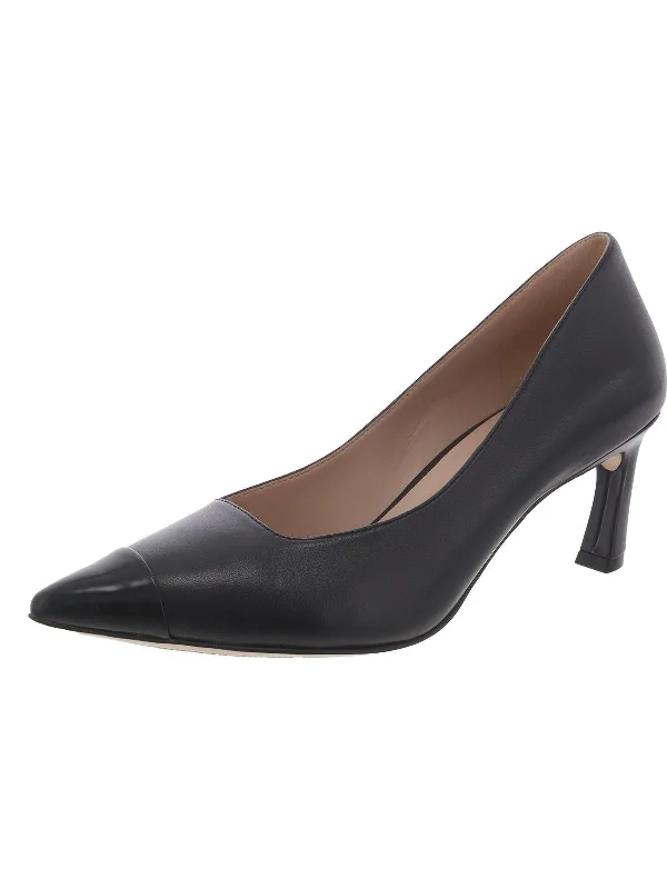 Women's breathable stiletto heel pumps for warm weatherMara Womens Leather Patent Trim Pumps