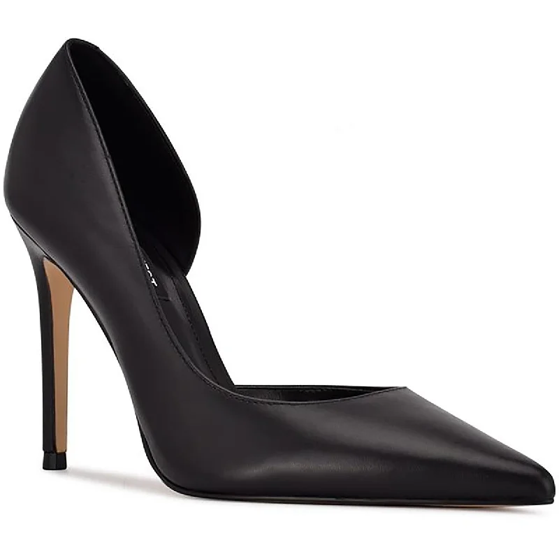 Women's lace - trimmed stiletto heel pumps with a scalloped edgeFolowe  Womens Pointed Toe Leather Pumps