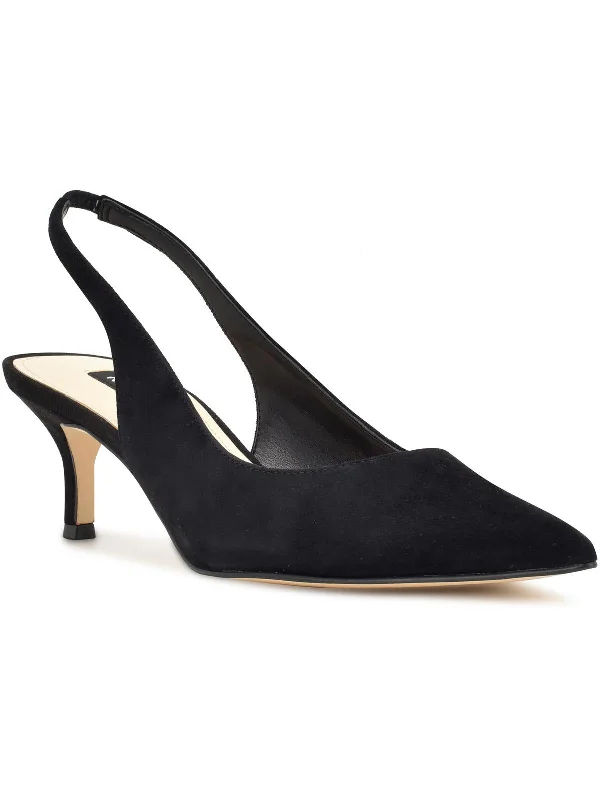 Women's charcoal gray stiletto heel pumps for a neutral yet stylish optionWomens Suede Pointed Toe Kitten Heels