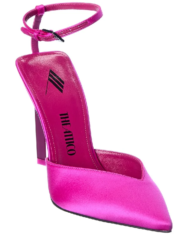 Women's breathable stiletto heel pumps for warm weatherThe Attico Perine Satin Pump
