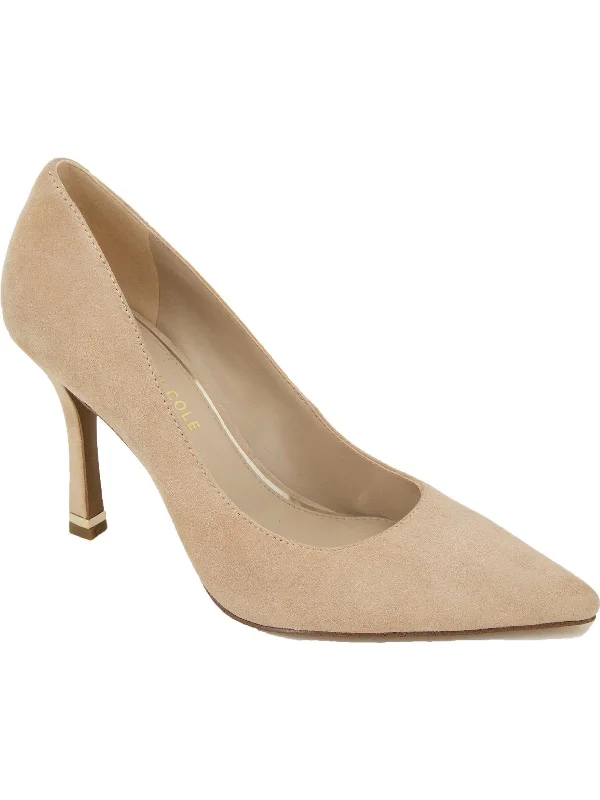 Women's teal stiletto heel pumps for a unique and modern lookRomi Womens Suede Flared Heel Pumps