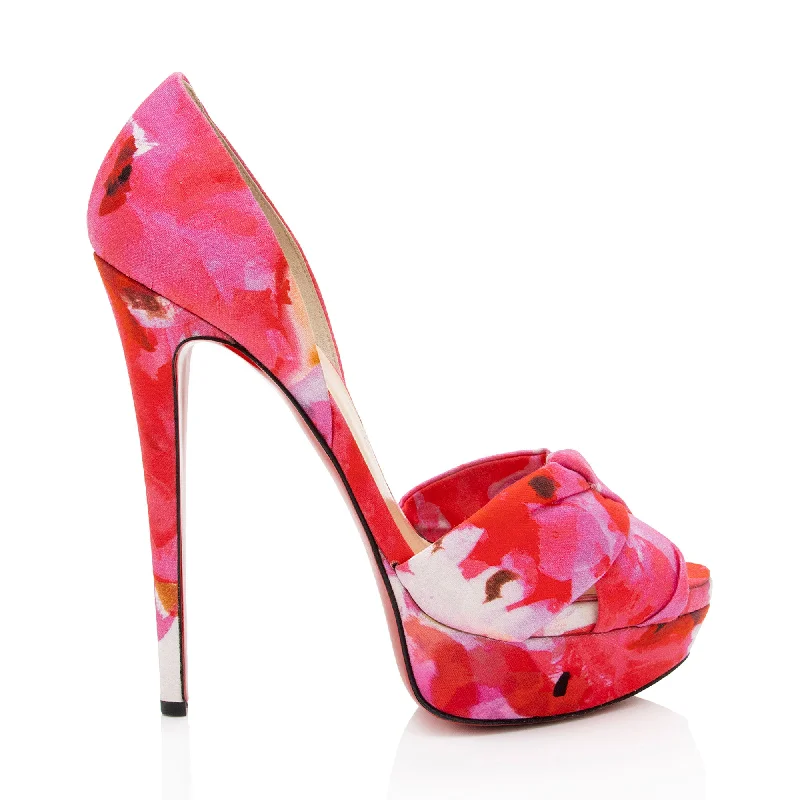 Women's date - night stiletto heel pumps with a sexy silhouetteChristian Louboutin Canvas Floral D'Orsay Pumps
