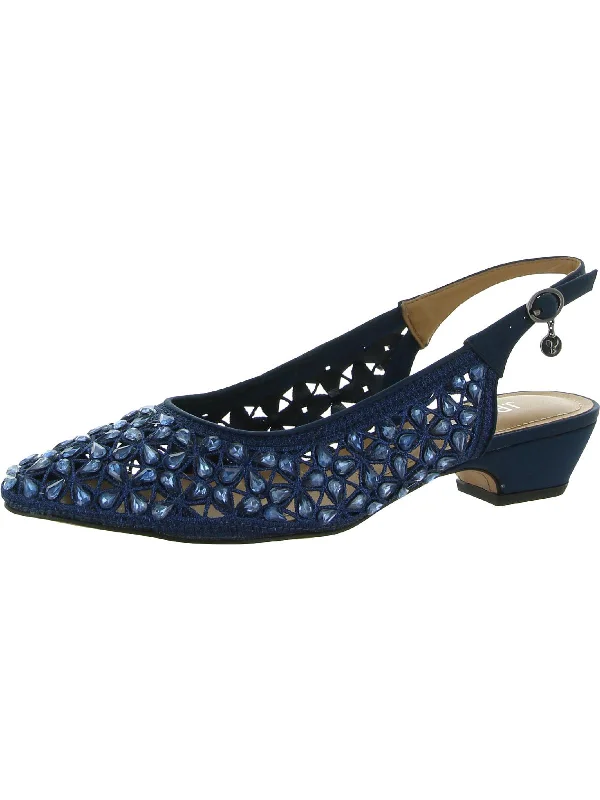 Women's tassel - adorned stiletto heel pumps for a bohemian touchHasini Womens Embellished Evening Slingback Heels