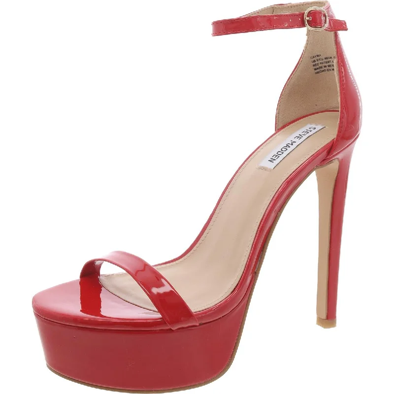 Women's red - carpet stiletto heel pumps for a glamorous eventCayma Womens Patent Ankle Strap Platform Heels