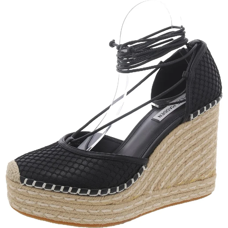 Women's padded - insole stiletto heel pumps for added comfortLoretta Womens Faux Leather D'Orsay Espadrille Heels