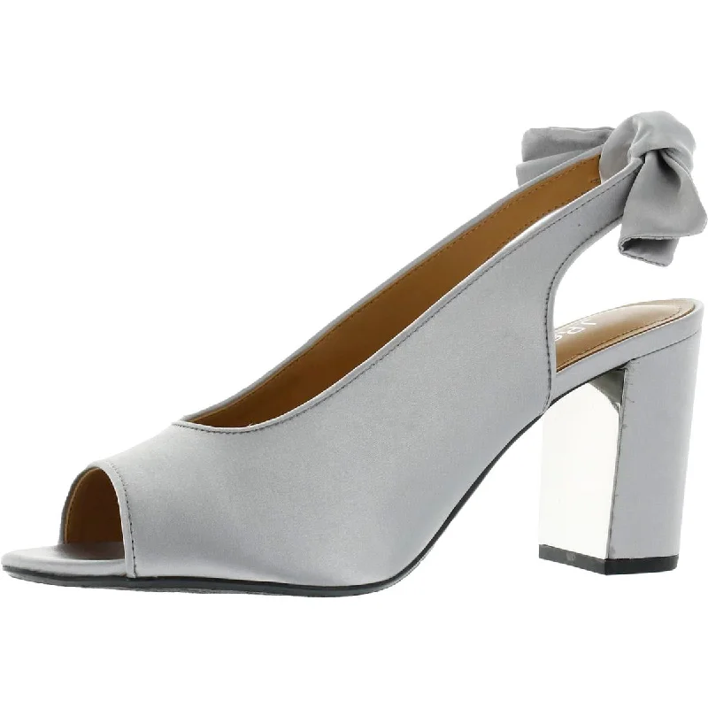 Women's hypoallergenic stiletto heel pumps for sensitive skinBrietta Womens Satin Dressy Slingback Heels