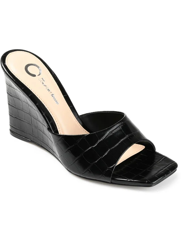Women's hypoallergenic stiletto heel pumps for sensitive skinVIVVY Womens Faux Leather Open Toe Pumps