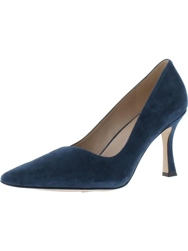 Women's forest green stiletto heel pumps for a nature - inspired lookAlice Womens Faux Suede Pointed Toe Pumps