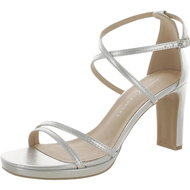 Women's tassel - adorned stiletto heel pumps for a bohemian touchTaryn Womens Faux Leather Strappy Block Heels