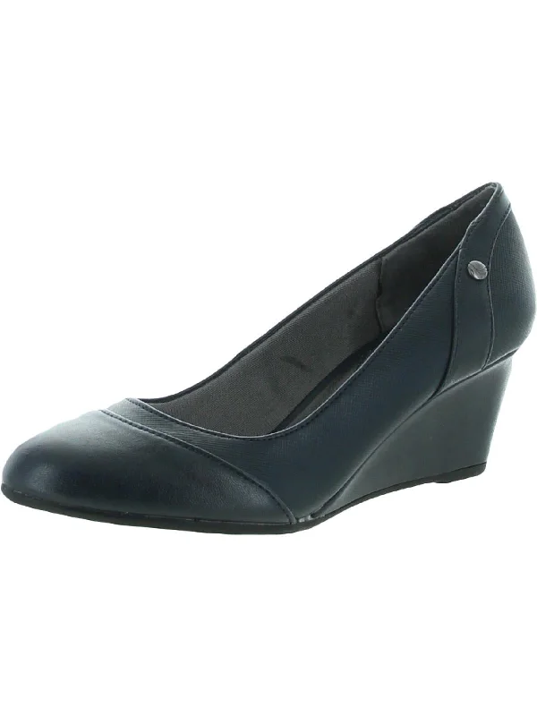 Women's burgundy stiletto heel pumps for a sophisticated appearanceDreams Womens Faux Leather Round Toe Heels