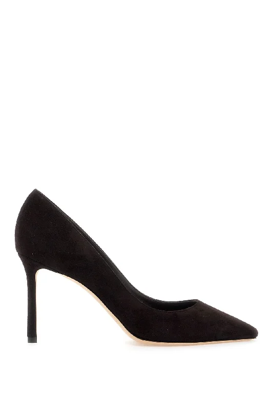 Women's lace - trimmed stiletto heel pumps with a scalloped edgeJimmy Choo Romy 85 Pumps