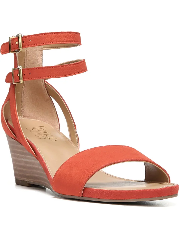 Women's brocade stiletto heel pumps with a vintage feelDanissa  Womens Ankle Strap Open Toe Wedge Heels