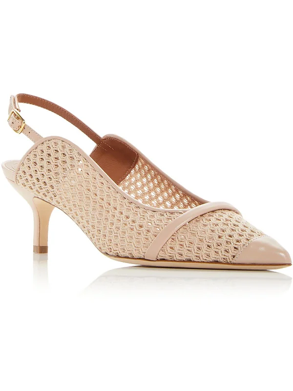Women's platform stiletto heel pumps with a chunky soleMarion Womens Leather Kitten Slingback Heels