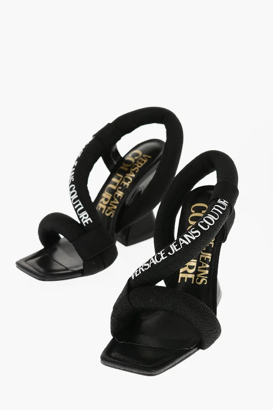 Women's ruffled stiletto heel pumps for a romantic styleVersace JEANS COUTURE Solid Color KIRSTEN Sandals with Rope Strap 10