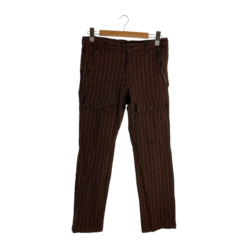 COMME des GARCONS HOMME/Straight Pants/S/Brown/Polyester/Stripe/HP-P047