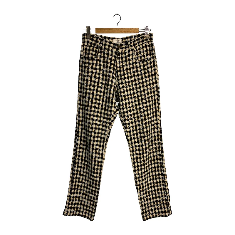 WALES BONNER/Pants/White/Cotton/Houndstooth Check/