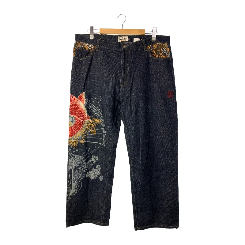 KARAKURI TAMASHII/Straight Pants/40/Indigo/Cotton/203713