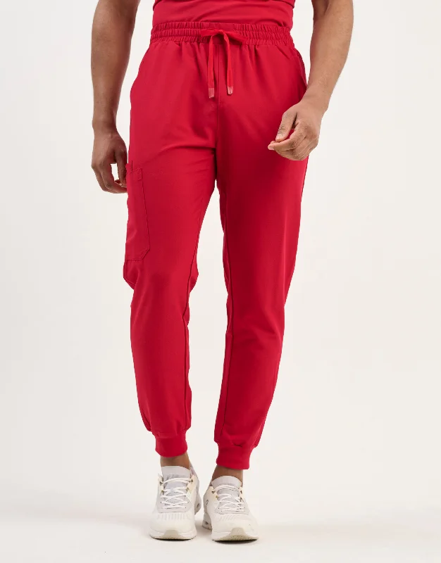 Aspire Jogger Scrub Pants - Cherry Red