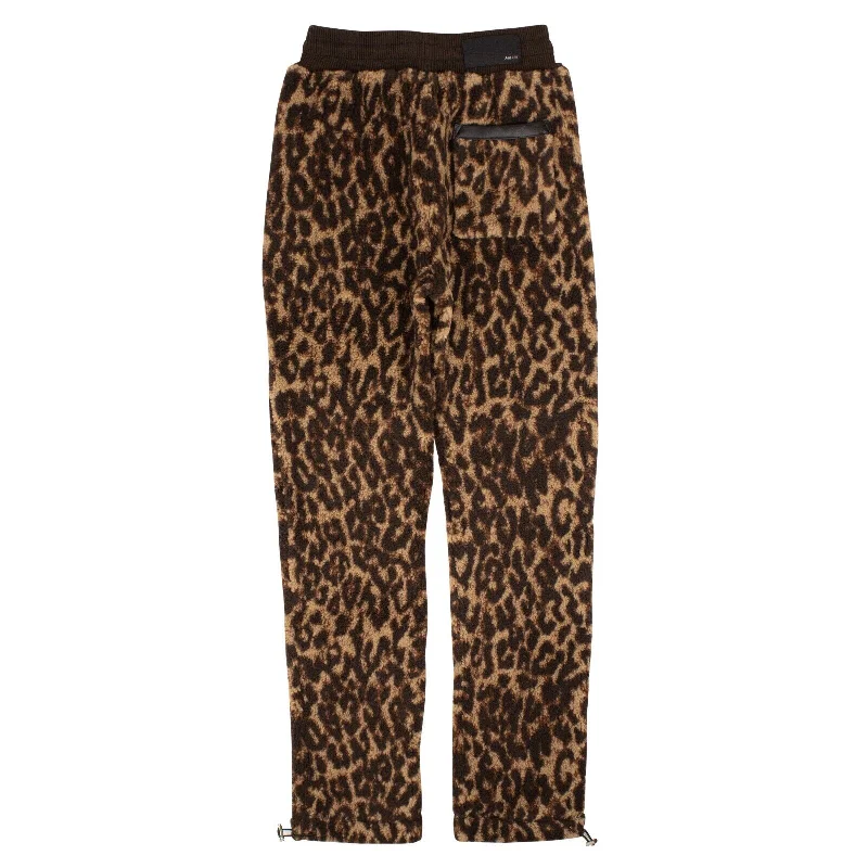 Black Printed Leopard Fleece Pants