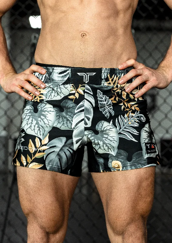 Grey Tropical Fight Shorts (5"&7“ Inseam)