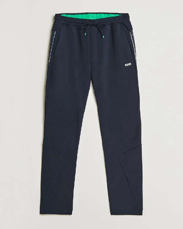 Hugo Boss Men's Hadim 1 Navy Blue Thick Cotton Track Pants Joggers with Side Taping