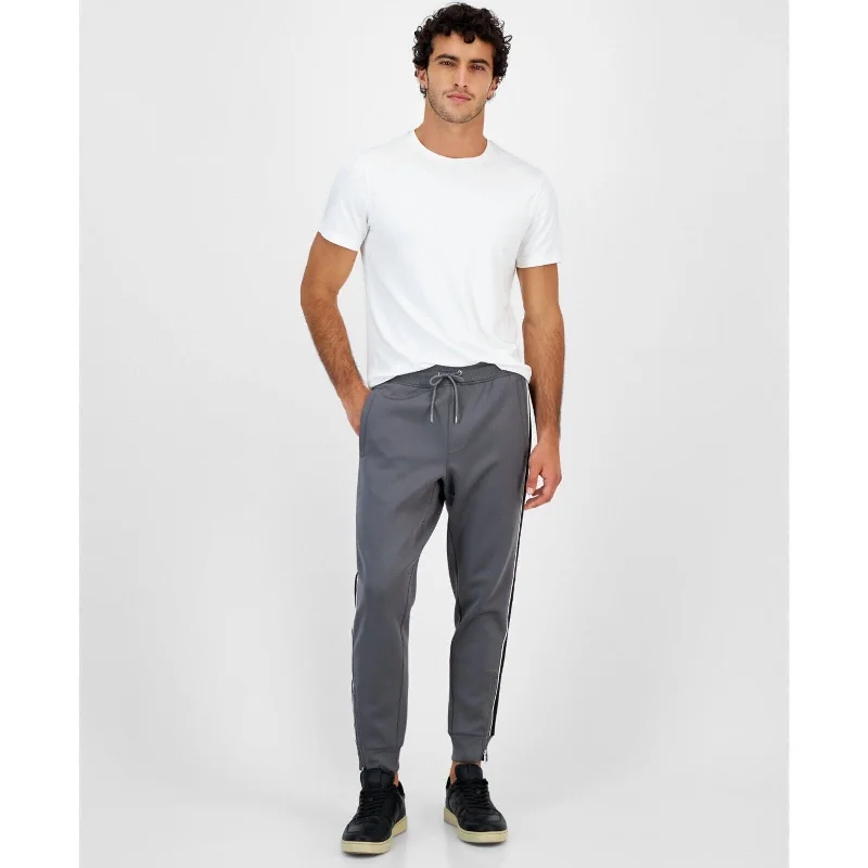 INC International Concepts 100146380 Track Pants Mens Gray Neoprene Jogger MXX62