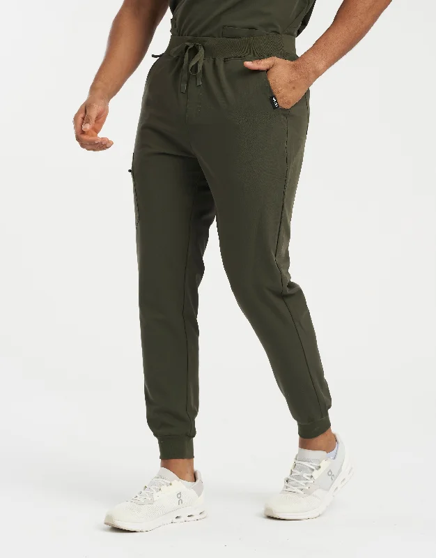 Essential Jogger Scrub Pants - Khaki Green