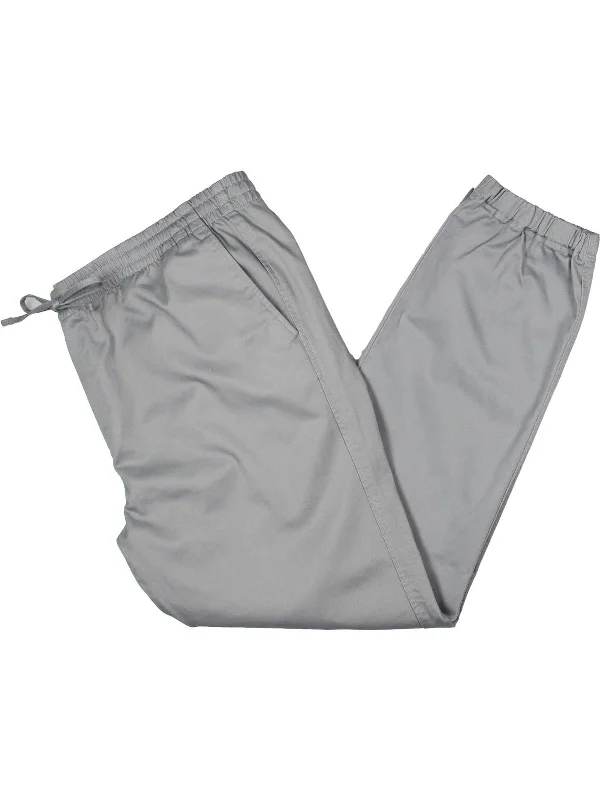 Mens Solid Cotton Jogger Pants