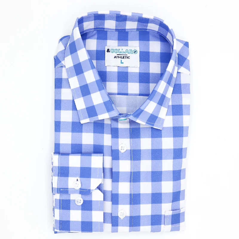 Range Shirt - Ocean Blue and White Large Gingham